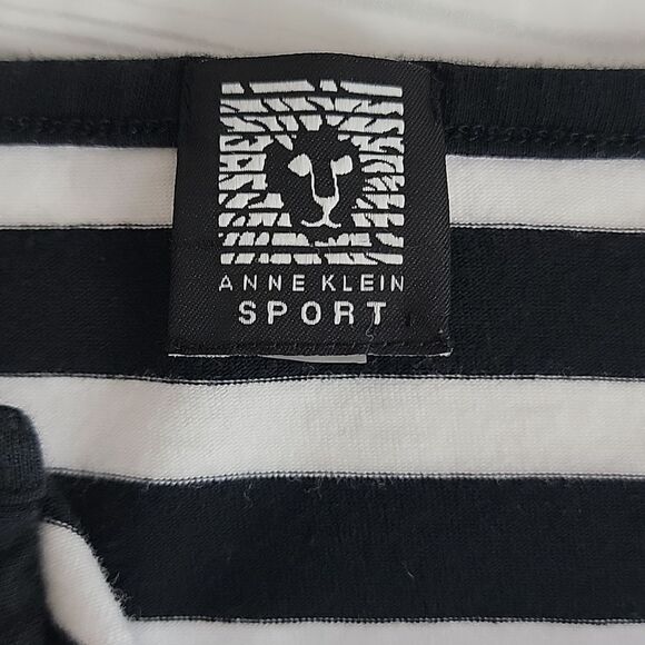 Ann Klein sport striped casual top Women's Size M - Picture 8 of 11